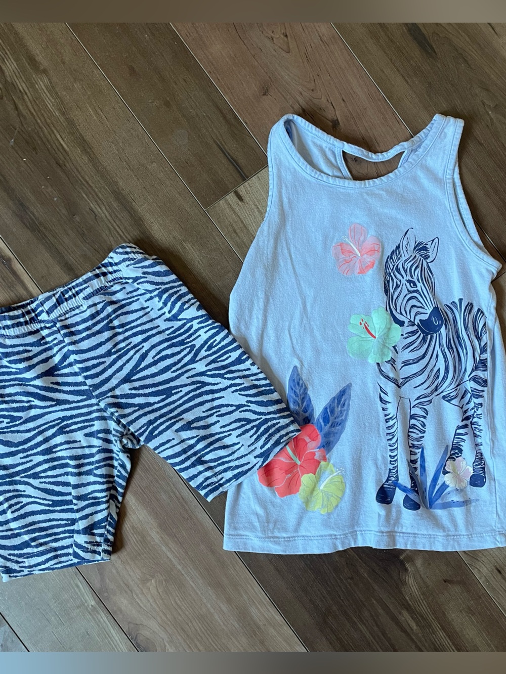Carter's Cotton Light Blue Zebra Matching Set